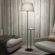Stehlampe Hotel, beige/schwarz, Höhe 150 cm, Stoff/Metall