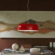 Oluce LED-Hängeleuchte Canopy, Ø 90 cm, rot, Aluminium