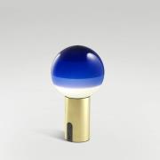 MARSET Akku-Tischlampe Dipping Light, blau/messing, dim.