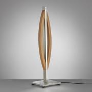 Quitani LED-Tischleuchte Kiera, eiche/nickel matt