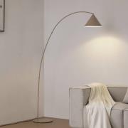 Lindby Bogenlampe Triangolo, beige, Höhe 195 cm, Metall, E27