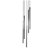 Hängeleuchte Sopel Lux, 5-flammig, rund, schwarz/silber, G9