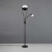 LED-Stehleuchte Chris, schwarz, Metall, Leseleuchte, Dimmer