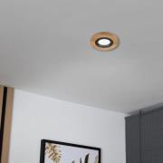 Deckeneinbauleuchte Tobby, Ø 10 cm, Eichenholz, GU10