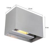 Wandleuchte Muro 3365, stahlgrau, eckig, G9, 2.700 K
