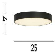 LED-Deckenleuchte Palma, schwarz, Ø 25 cm, Stahl/Acryl