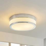 Lindby Deckenlampe Flavi, Ø 28 cm, chrom, Glas, IP44, E27