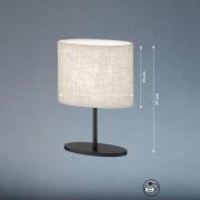 Tischleuchte Modena, grau, Leinen, 27 cm hoch, E14