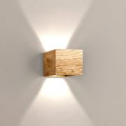 LED-Wandlampe Shine-Wood, Breite 13 cm, Eiche/schwarz, Holz