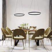 LED-Hängeleuchte Sirko, Ø 60 cm, sandschwarz, Metall, CCT
