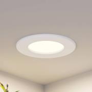 Prios LED-Einbaulampe Cadance, weiß, 12 cm, CCT, IP44