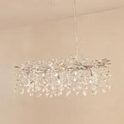 Lucande Hängeleuchte Bellora, 101 cm, Edelstahl, Kristall