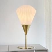 Dyberg Larsen Tischlampe Ballon, weiß/messingfarben, 46 cm