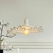 Dyberg Larsen Hängelampe Flora, perlweiß, Ø 40 cm, Metall