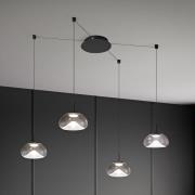 LED-Hängeleuchte Brena, 4-flg., klar, Glas, CCT, dimmbar