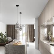 LED-Hängeleuchte Noa, grau, Glas, Ø 25 cm, CCT, dimmbar