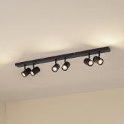 Lindby Deckenspots Kardis, dunkelgrau, 6-flg., Metall, GU10