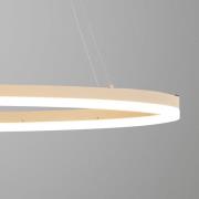 LED-Hängelampe Silvio, Länge 100 cm, sandfarben, Metall, CCT