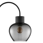 Stehlampe Ligari, schwarz/rauchgrau, Höhe 164 cm Metall/Glas