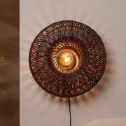 GOOD & MOJO Wandlampe Arizona, rot, Ø 50 cm, Bambus, Stecker