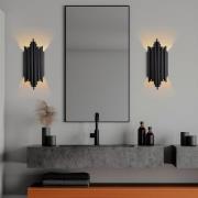 Wandleuchte Reis, schwarz, Metall, Höhe 50 cm