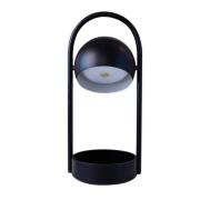 FRANDSEN LED-Akku-Tischlampe Ball Portable, schwarz, Stahl