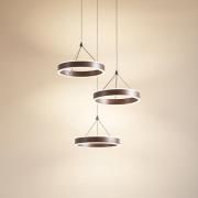 Lucande LED-Hängeleuchte Kolo, braun, 3-flg., dimmbar