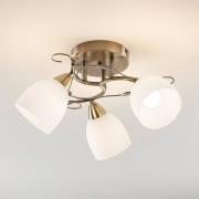Lindby Deckenleuchte Thaddeus, Ø 44 cm, altmessing, Glas