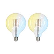 LUUMR Smart LED E27 G125 7W ZigBee Tuya Philips Hue 2er-Set