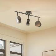 Lindby Strahler Jyla, schwarz, 4.000 K, 3-flg., GX53