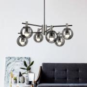 Deckenlampe Lilou, Ø 53cm, rauchgrau, Glas/Metall, 6-flg.