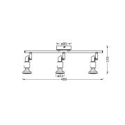 OSRAM Deckenstrahler, schwarz 3-flg. Metall GU10-LED 927 dim