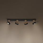 OSRAM LED-Deckenstrahler PLUTO, schwarz, 4 Spots, 3.000 K