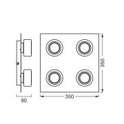 OSRAM LED-Deckenleuchte ORBIS FLAME, chrom, 4-flg., CCT IP44