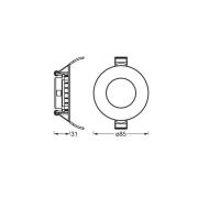 OSRAM LED-Deckeneinbauleuchte SLIM, Ø 9 cm, 4.000 K, weiß