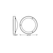 OSRAM Deckenlampe BATHROOM, schwarz Ø 31 cm Metall/Glas IP44