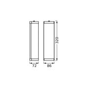 OSRAM Wandlampe BATHROOM schwarz Länge 32cm Metall/Glas IP44