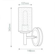 Wandleuchte Collier, schwarz, Stahl, Glas, E27
