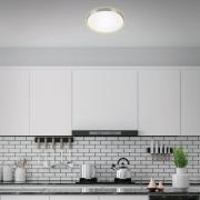 LED-Deckenlampe Flet, weiß/chrom, Ø 28,5cm, 3.000K