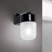 Wandleuchte Ostia, schwarz, Keramik, Glas satiniert, E27