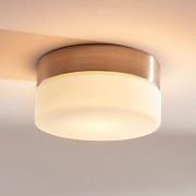 Lindby Bad-Deckenlampe Amilia, Ø 11 cm, G9, nickel, Glas