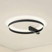 Lucande LED-Deckenlampe Isalin, 60 cm, schwarz, CCT, dimmbar