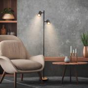 Stehleuchte Duta, schwarz/holz hell, Höhe 160 cm Metall/Holz