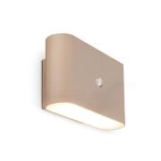 LED-Akku-Wandlampe Chat, beige, 16 cm, Kunststoff, Sensor