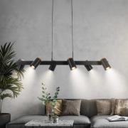 Hängeleuchte Duta, Länge 110 cm, schwarz matt, Metall 6-flg.