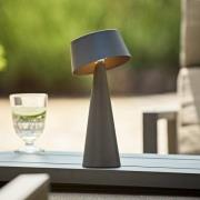 LED-Akku-Tischleuchte Solino, graphit, Solar/USB, 26 cm IP44