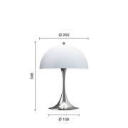 Louis Poulsen LED-Akkulampe Panthella 250, chrom/blau, IP44