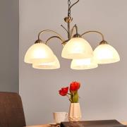 Hängeleuchte Milanese 5-fl., altmessing