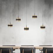 PURE LED-Hängelampe Falling Rings schwarz Länge 101 cm 5-fl.