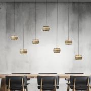 PURE LED-Hängelampe Falling Rings, bronze Länge 132 cm 7-fl.